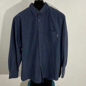 Woolrich Midnight Blue Cotton Flannel Long Sleeve Button Down Shirt